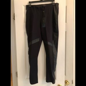 BCBG Maxazria Black and Faux Leather Pants